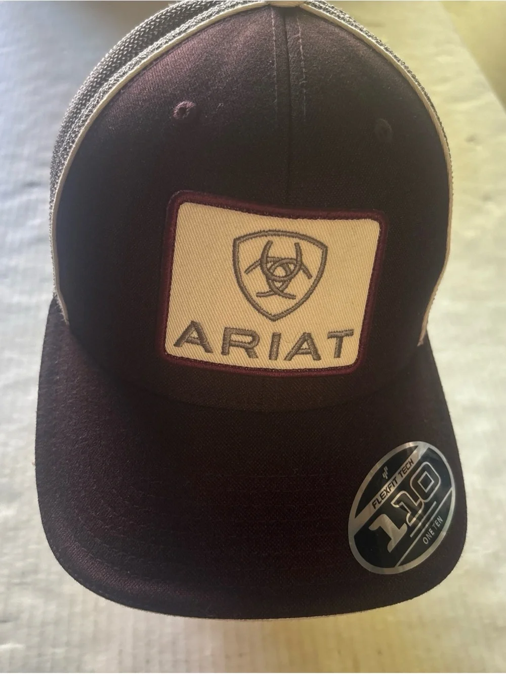 ARIAT Unisex Burgundy & Gray Logo Trucker Hat
